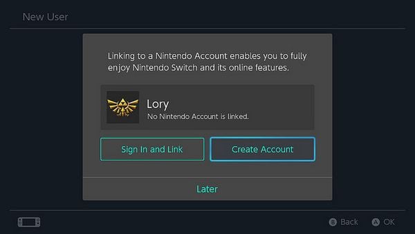 Create account for Nintendo Switch step 3