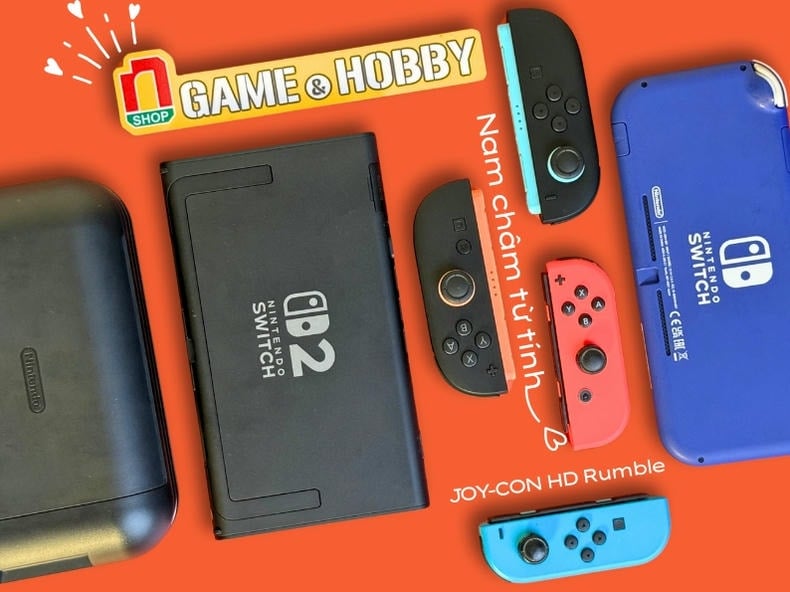So sánh kích thước của Máy Nintendo Switch 2 với các đời máy trước Oled Lite