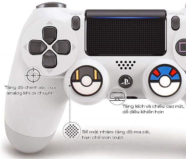 Cover analog Pro Controller Nintendo Switch PokeBall Set Thumb Grip Bảo Vệ Analog chống trôi trang trí tay cầm