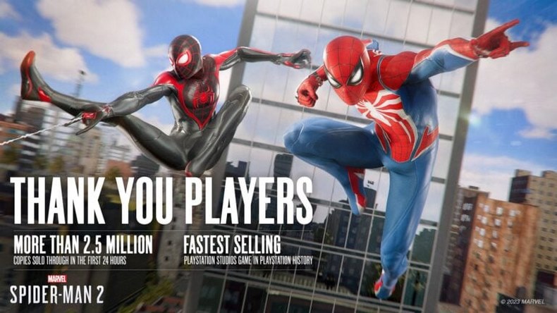 siêu game Marvel's Spider-Man 2 đã bán được hơn 2,5 triệu bản