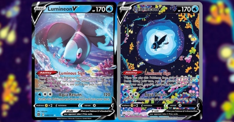 Thẻ bài Pokemon Lumineon V cực kì đẹp