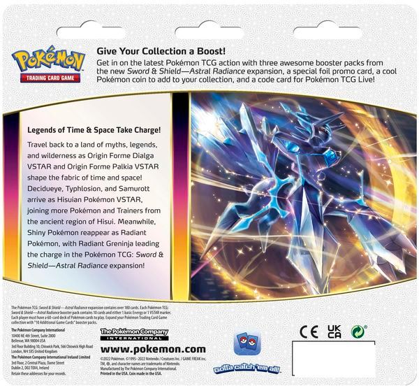 thẻ bài Pokemon TCG Astral Radiance 3 Pack Blister Eevee real