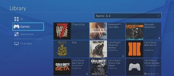 ps4 game library