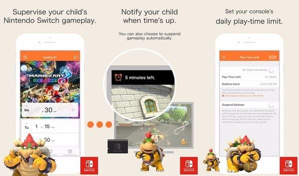 tính năng của parental control trên Nintendo Switch