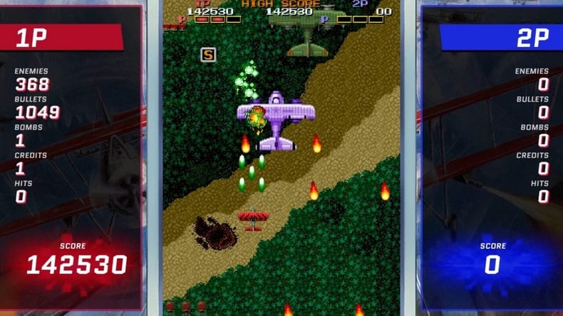 một số hình ảnh từ hai bộ sưu tập trò chơi bắn súng cổ điển Toaplan Arcade Collection