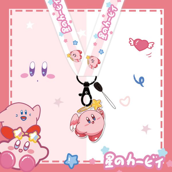 Shop phụ kiện Dây strap đeo điện thoại Hoshi no Kirby bằng lụa đeo thẻ học sinh sinh viên
