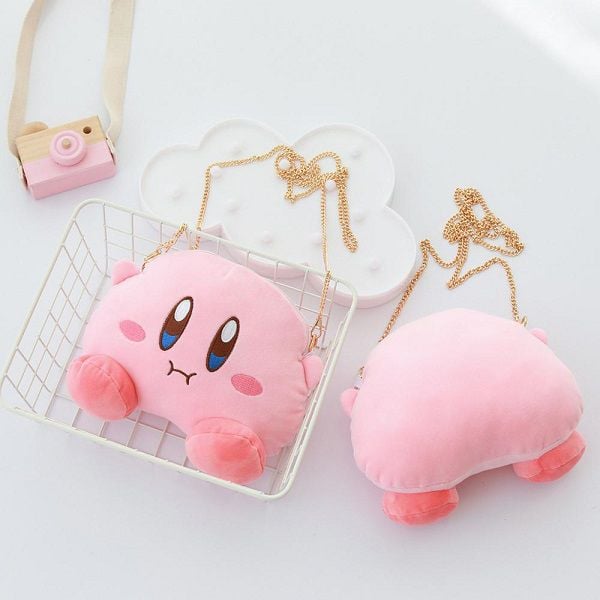 Túi đeo chéo Kirby thú bông phong cách Kawaii Nhật Bản