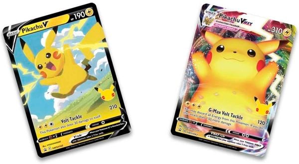 Thẻ bài Pokemon TCG Celebrations Premium Figure Collection Pikachu VMAX hàng thiệt chính hãng màu sắc đẹp mắt random ngẫu nhiên may mắn