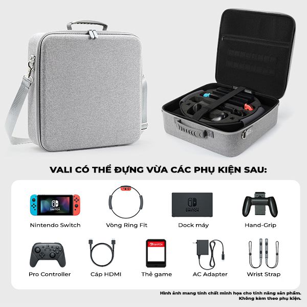 Cửa hàng bán Vali Ring Fit cho máy game Nintendo Switch OLED Xám giá rẻ