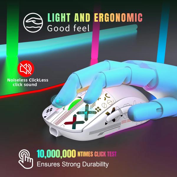 Gaming Mouse Chuột không dây Manthon HXSJ T90 LED RGB 3600 DPI thiết kế công thái học