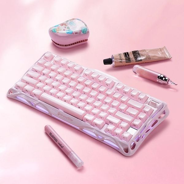 Bàn phím cơ GravaStar Mercury K1 75% Wireless Mechanical Gaming Keyboard Sakura Pink thiết kế độc đáo nhiều tính năng cao cấp phù hợp cho game thủ