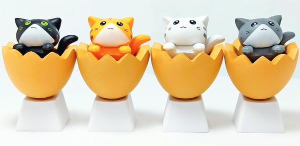 Nút Keycap Mèo vỏ trứng cho phím cơ đẹp mắt dễ thương đáng yêu ấn tượng
