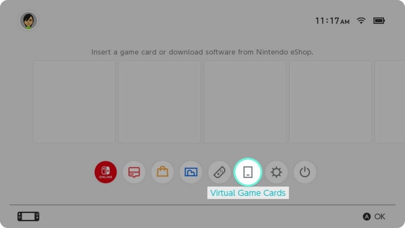 Mở Menu TRANG CHỦ và chọn Virtual Game Cards