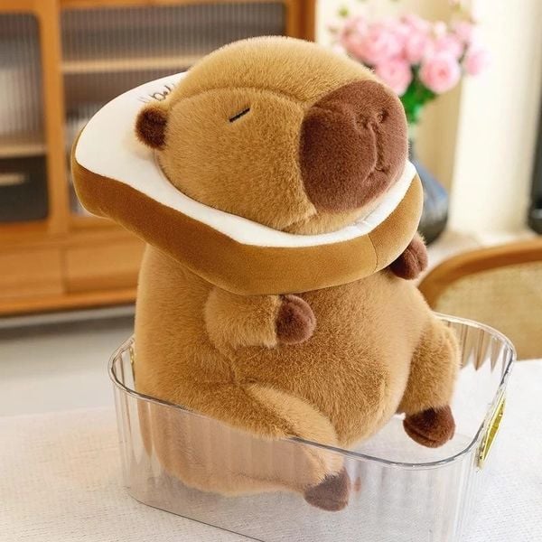 Tăng thêm phần ngọt ngào cho bộ sưu tập của bạn với Gấu bông chuột lang nước Capybara bánh mì 28cm đáng yêu và tinh tế