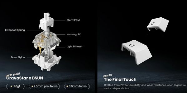 Đánh giá Bàn phím cơ GravaStar Mercury K1 Lite Snow White gõ phím êm ái trải nghiệm chơi game làm việc thoải mái tuyệt vời