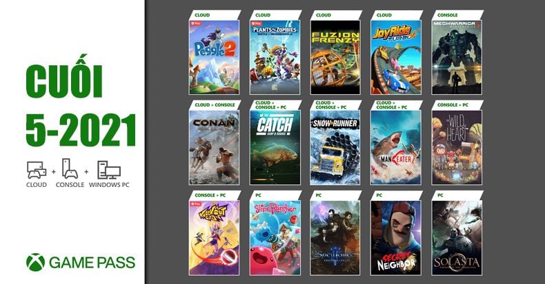 game free Xbox Game Pass cuối 5-2021