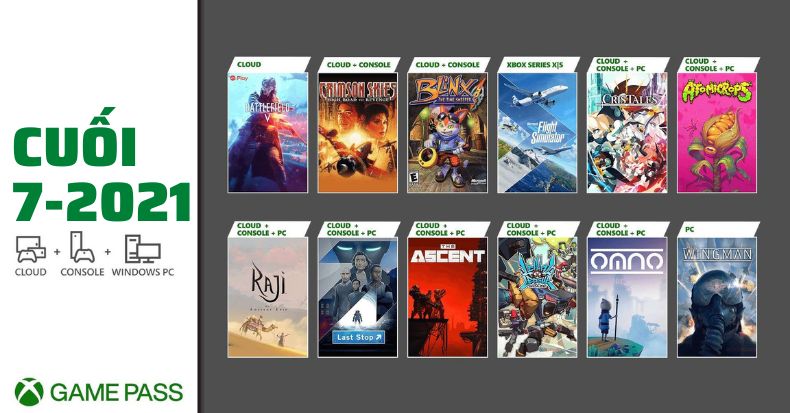 Xbox Game Pass miễn phí cuối tháng 7-2021