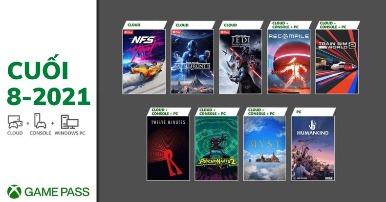 game free Xbox Game Pass cuối tháng 8-2021