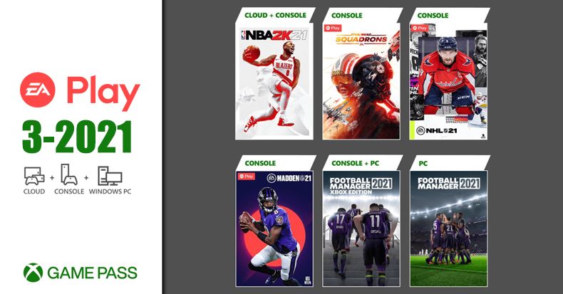 Xbox Game Pass EA PLAY 3-2021