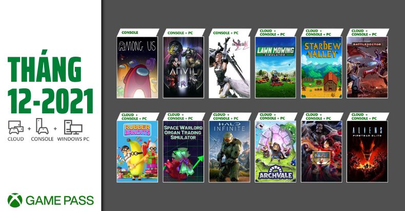 game miễn phí Xbox Game Pass tháng 12-2021