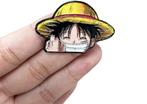 Phụ kiện thời trang Huy hiệu Pin cài kim loại One Piece Luffy cười gắn balo áo khoác cặp túi