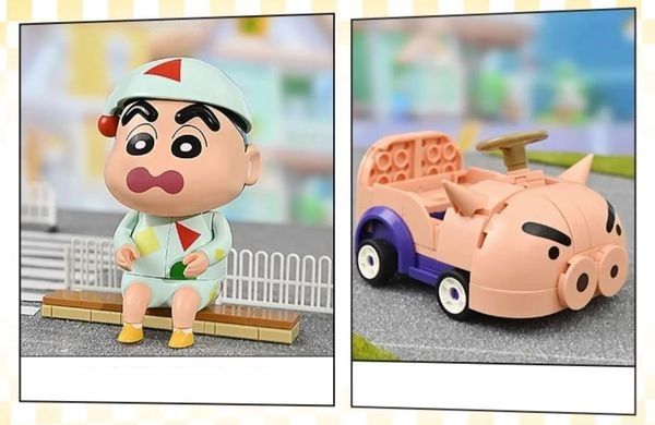 Cửa hàng hobby bán Mô hình Keeppley Crayon Shin Chan Xe Đua Hiệp Sĩ Lợn K20619 đồ chơi lắp ráp chất lượng tốt