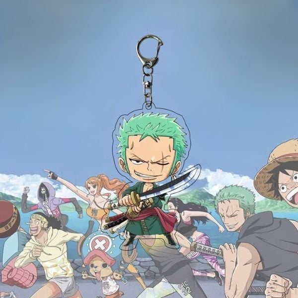 Móc khóa mica One Piece chibi Zoro sắc nét