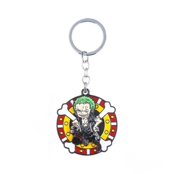Móc khóa kim loại One Piece xoay tròn Zoro cá tính