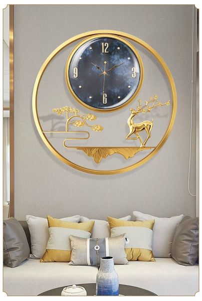 Đồng hồ vô thanh đồng hồ kim loại treo tường tròn phong cách cổ điển lớn  cho trang trí nhà bếp Phòng ngủ phòng khách (đường kính 60cm) | Lazada.vn