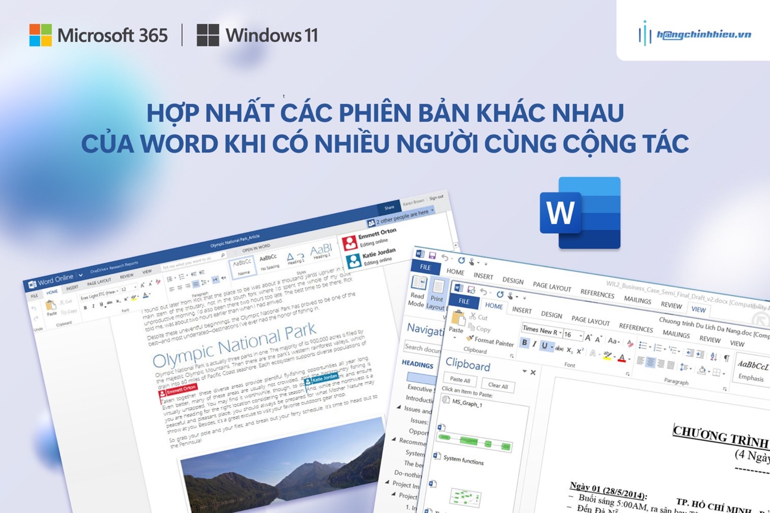 HỢP NHẤT CÁC PHIÊN BẢN KHÁC NHAU CỦA WORD KHI CÓ NHIỀU BẠN BÈ CÙNG CỘNG TÁC LÀM VIỆC NHÓM