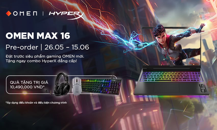 PRE-ORDER: HP OMEN MAX 16 (2025) - NHẬN QUÀ TẶNG TRỊ GIÁ HƠN 10 TRIỆU ĐỒNG