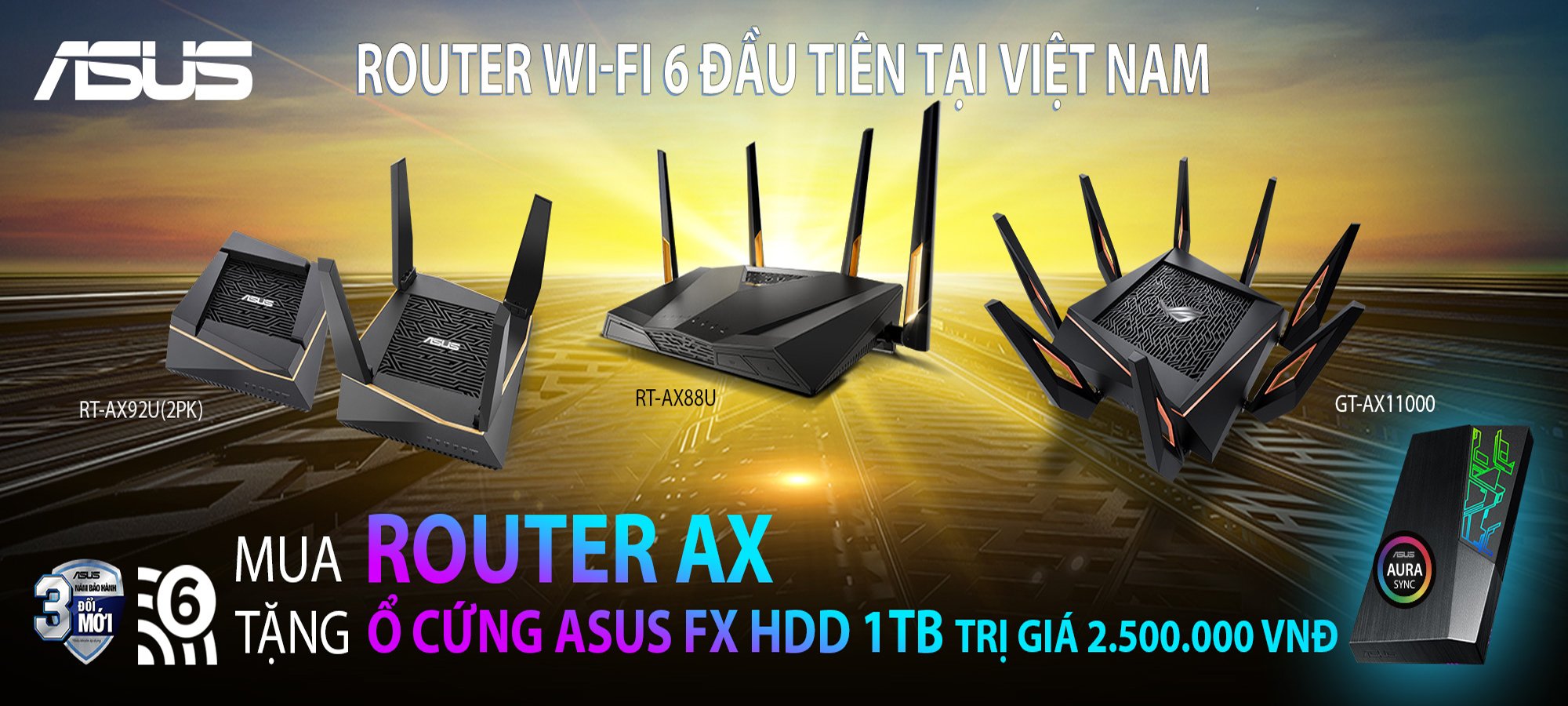 Mua Router ASUS dòng AX nhận ngay ổ cứng gắn ngoài ASUS FX HDD 1TB