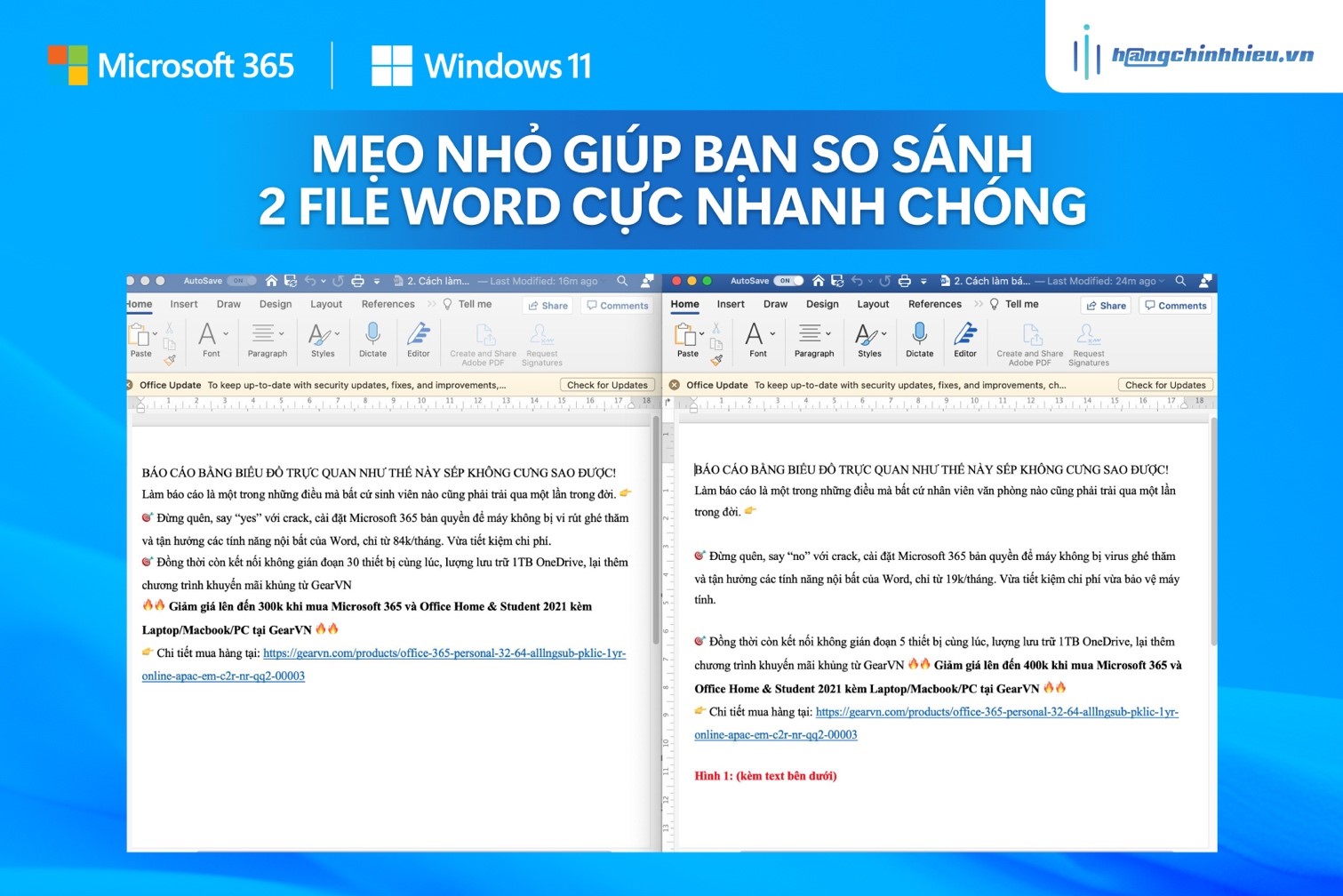 SO SÁNH 2 FILE WORD CỰC ĐƠN GIẢN, 5 PHÚT XONG NGAY!