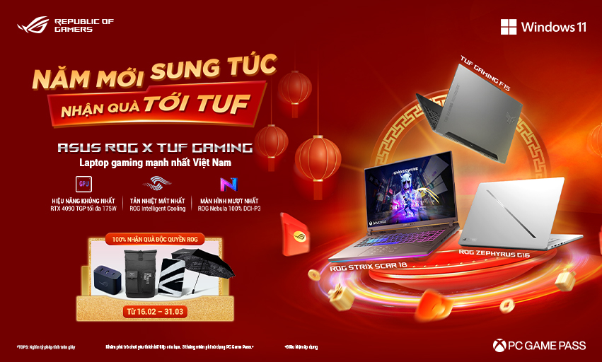 [CTKM] ASUS - NĂM MỚI SUNG TÚC, NHẬN QUÀ TỚI TUF