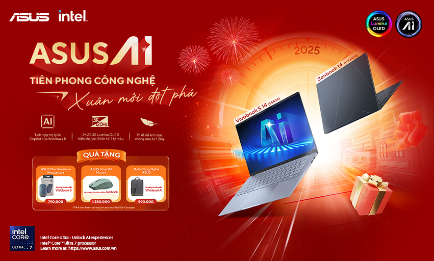 [CTKM] ASUS AI - TIÊN PHONG CÔNG NGHỆ - XUÂN MỚI ĐỘT PHÁ