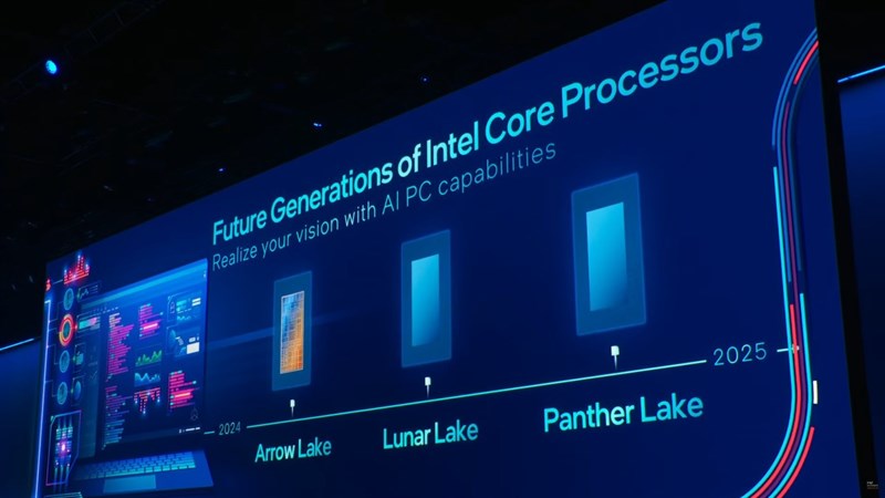 Intel trình làng CPU Arrow Lake, Lunar Lake và Panther Lake thế hệ tiếp theo