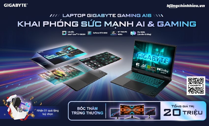 LAPTOP GIGABYTE A16: KHAI PHÓNG SỨC MẠNH AI & GAMING (TỪ 15/5 - 30/6/2025)