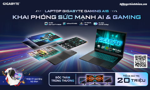 LAPTOP GIGABYTE A16: KHAI PHÓNG SỨC MẠNH AI & GAMING (TỪ 15/5 - 30/6/2025)