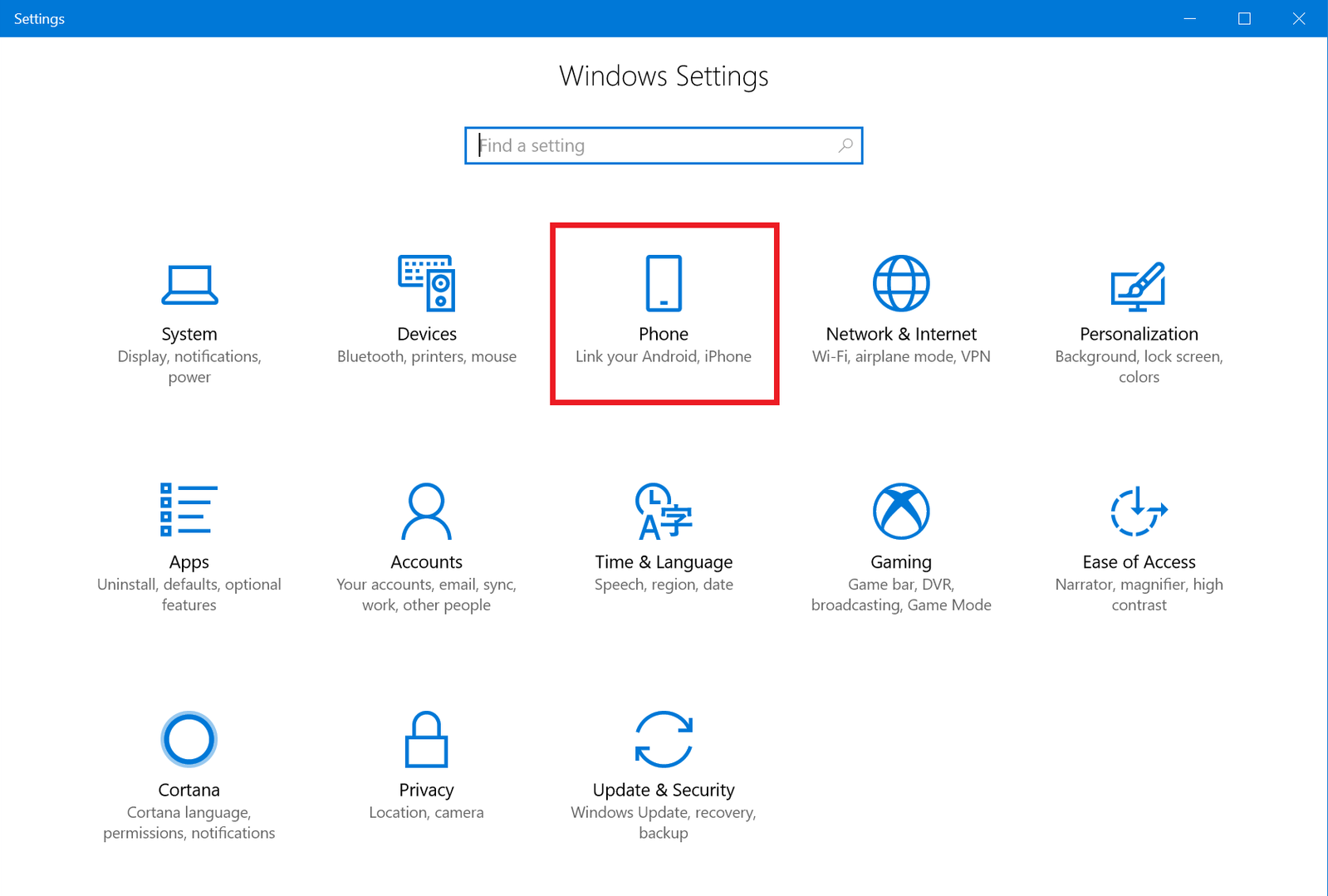 Sử dụng chức năng Link your phone trên Windows 10