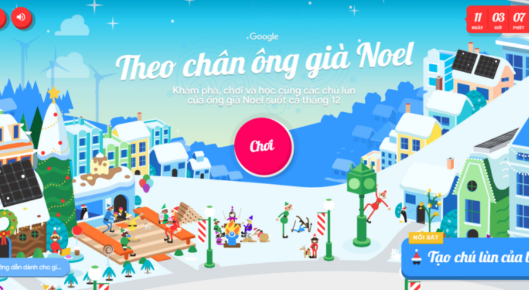 Hàng loạt mini game giáng sinh vui nhộn được google cho ra mắt vào dịp Noel