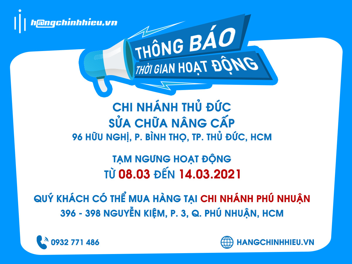 THÔNG BÁO: CHI NHÁNH THỦ ĐỨC TẠM NGƯNG HOẠT ĐỘNG