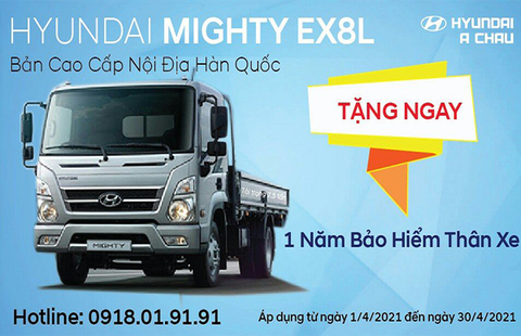 HYUNDAI EX8L tải trọng 7.5 tấn thùng to dài 5.7m
