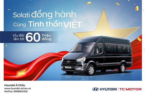 Ưu đãi cực sốc cho Hyundai Solati! Lên đến 60 triệu đồng khi bạn mua xe trong tháng 5 này!