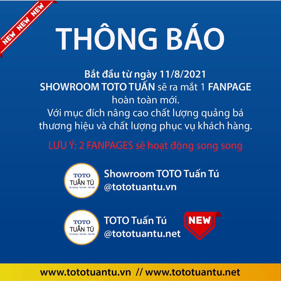 TOTO TUẤN TÚ thông báo 2 trang fanpage chính thức.