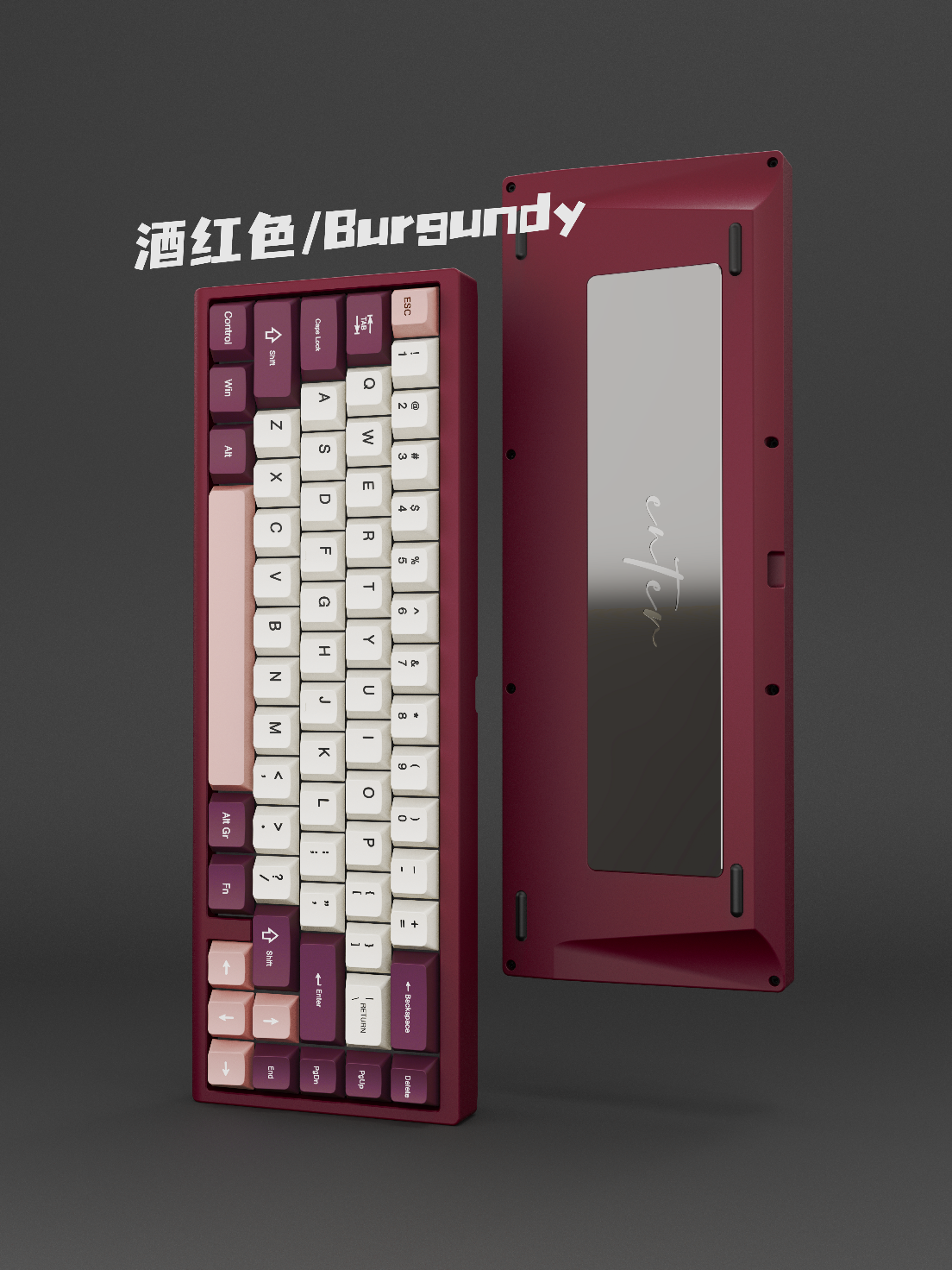 Kezewa Enter67 V2 Burgundy 自作キーボード Enter67 V2 Keyboard Kit - Burgundy