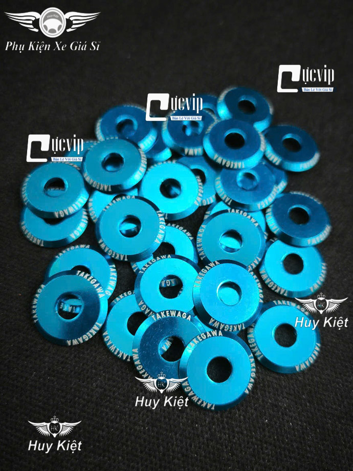 Lông Đền [Nhôm CNC] TAKEGAWA (XANH) 6Li Lốc Máy, 6Li Dàn Áo, 8Li, 10Li, 4Li Trơn (Giá 1 Con) MS9949