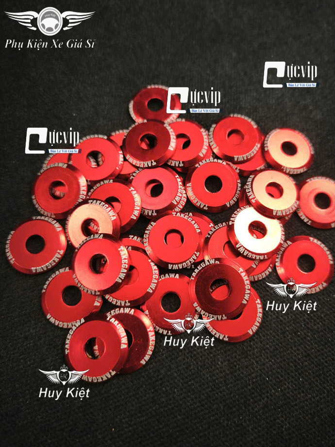 [Nhôm CNC] Lông Đền TAKEGAWA (ĐỎ) 6Li Lốc Máy, 6Li Dàn Áo, 8Li, 10Li, 4Li Trơn (Giá 1 Con) MS9948
