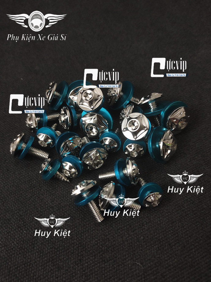 [Tặng Full Lông Đền Xanh] Full Ốc Dàn Áo Salaya Phay Thái, Sao Nhọn [Inox 304] Wave Dr Si Fu Ex Winner Vario AB Raider Satria Mio Vision Jupiter Sonic MS9933