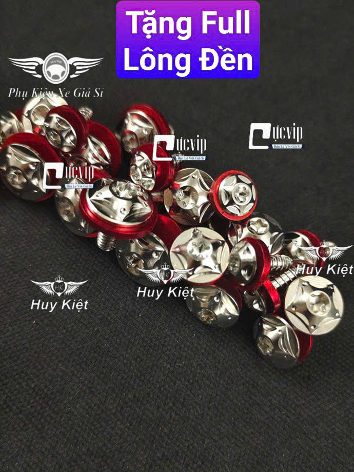 [Tặng Full Lông Đền Đỏ] Full Ốc Dàn Áo Salaya Inox 304 Wave Dr Si Fu Ex Winner Vario AB Vision Jupiter Sonic Raider Satria Mio MS9932