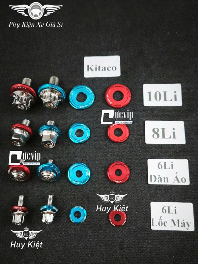 Lông Đền KITACO Nhôm (XANH, ĐỎ) 6Li Lốc Máy, 6Li Dàn Áo, 8Li, 10Li (Giá 1 Con) MS9920